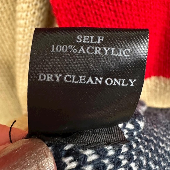 Lapis Sweater Womens Extra Large Navy Red Hooded Open Front Cardigan Striped - Picture 6 of 7